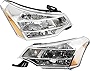 Garage-Pro Headlight Assembly Compatible with 2008-2011 Ford Focus Halogen, Set of 2, Driver and Passenger Side, Clear Lens; Chrome Interior