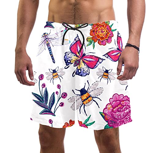 Maillots de bain shorts de plage homme motif libellule natation Yuzheng