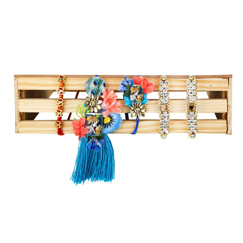 Image of NUTRI MIRACLE Rakhi Dry Fruit & Nut Gifts I Variety Of Fancy Rakhis For Brother N Family I Hathi Chopda Tilak Kit,400gm