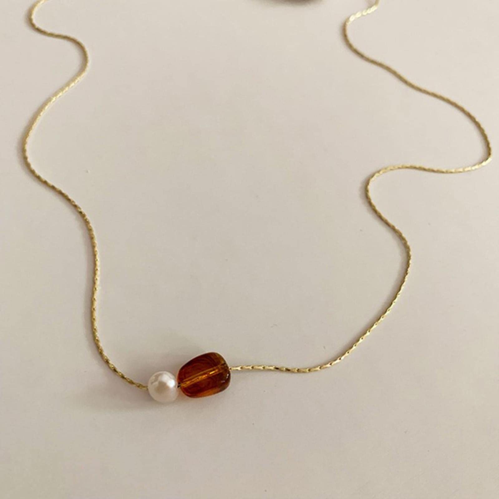 Good LuckHuge Bud Necklace 14k Real Gold Plated Pearl Pendant Designer Jewelry Luxury Necklace for Girl Women Choker