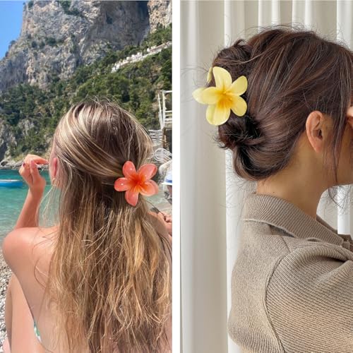 ZOUIQSS 4 Pieces Flower Hair Claw Clips, Hawaii Non-Slip Hair Jaw Clips - Image 4