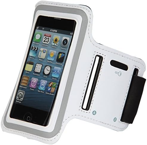 Connect Zone White Sports Armbands Running Bike Cycling Gym Jogging Ridding Arm Band Case Cover For Samsung Galaxy S3/S4/S5 With Adjustable Strap