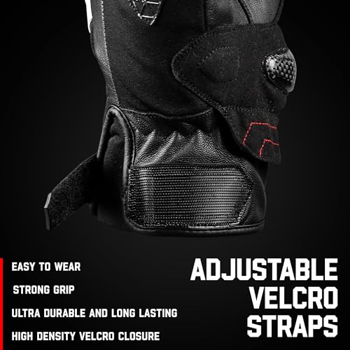 Image of J.A.G. Leather Motorcycle Gloves for Men - Carbon Fiber Knuckle Protection, Motorbike Powersports, Dirt Bike, Touchscreen Gloves for Men and Women, Guantes para Moto.