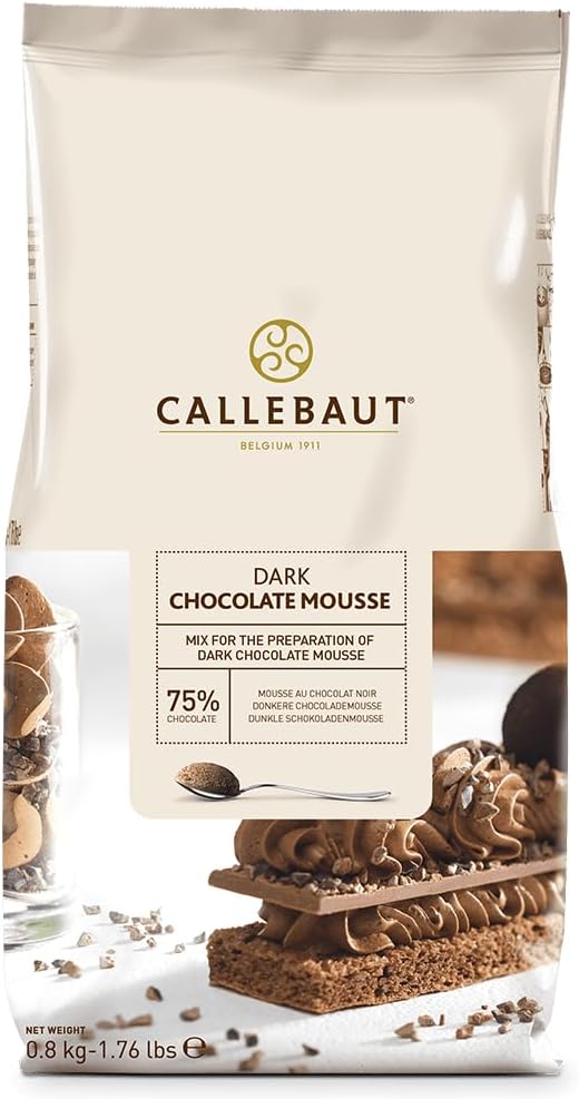 Dark Chocolate Mousse Premix Powder 800g 75% Chocolate (Pack of 1)