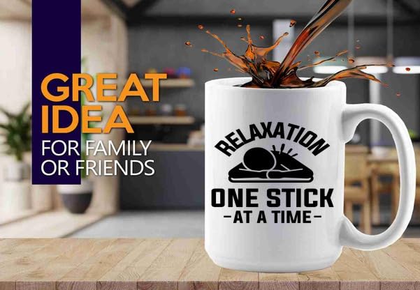 Luxe Gifting Acupuncture Coffee Mug 15oz White -Relaxation one stick - Chiropractors Physical Therapists Physician Assistants Naturopathic Physicians Massage Therapists., BHUGSLEADER8526