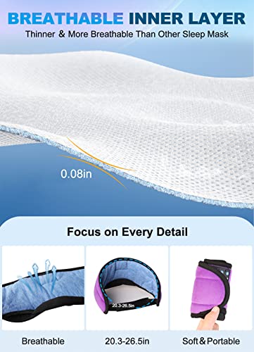 TOPOINT Sleep Headphones, Sleeping Headphones Bluetooth Sleep Mask with Bluetooth Headphones, Aid Sleep Light Blackout Sleeping Eye Mask Headphones for Sleeping Side Sleepers Women Girls