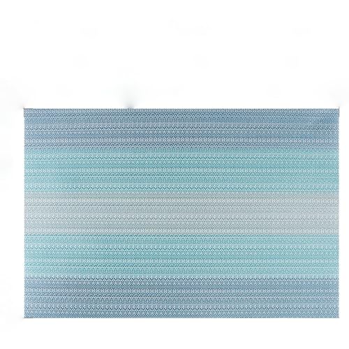 Image of Dribble Premium PVC Placemats Set of 4 | Heat-Resistant, Washable, Waterproof Table Mats | Anti-Slip Dining Table Placemats for Kitchen & Home Decor - 45x30cm, Design - Mayura Blue