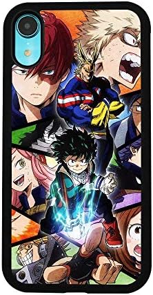My Hero Academia Anime Manga Comic Case for iPhone XR Comic TPU Silicone Gel Edge + PC Bumper Case Skin Protective Printed Phone Full Protection Cover