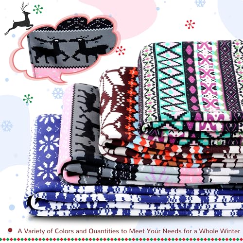 4 Pack Girls' Fleece Lined Leggings Winter Tights Pants Soft Warm Stretchy Pants3