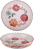 Vista 3 de Molde para pastel de cerámica para horno, plato de 10 pulgadas, bandeja redonda para hornear (mariposa)