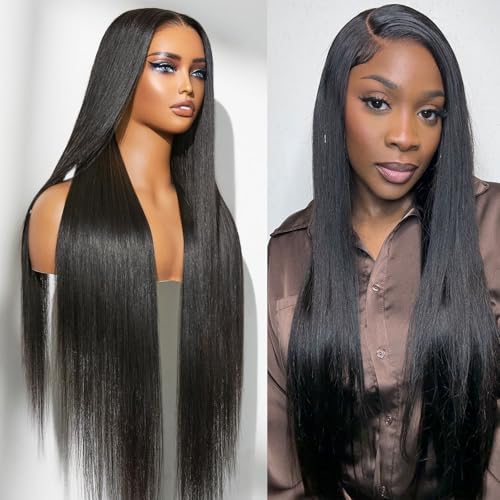Image of LUVME HAIR 5x5 Lace Front Wigs All-Day Comfort Straight Human Hair Glueless Wigs Human Hair Pre Plucked Pre Cut Long Black Wig Lace Closure Wigs Frontal Wigs Human Hair 26 Inches