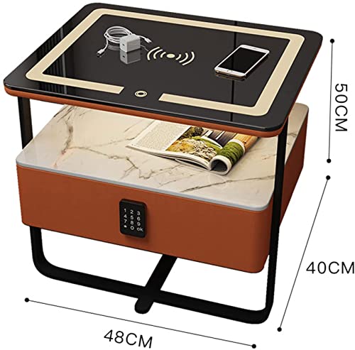 Petite table d'appoint connectée et meuble de chevet avec chargeur pour chambre - 3