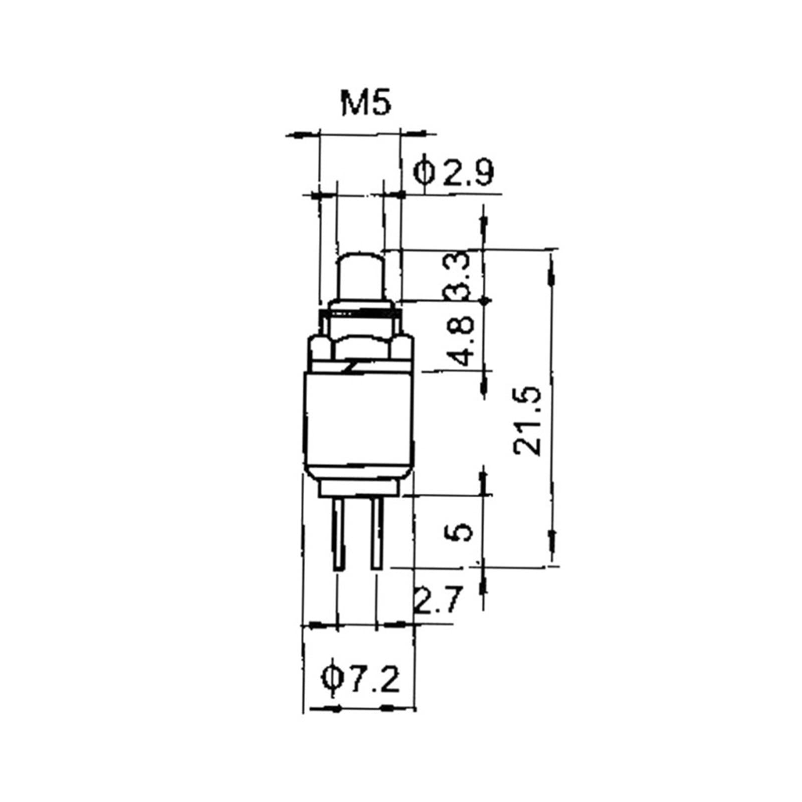 10Pcs 5mm DS-402 Mini Interruttore a Pulsante con ripristino Automatico/momentaneo 0,5A/125V (Color : Red And Green)