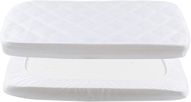 Waterproof Mattress Cover - Fitted Crib Mattress Protector - Hypoallergenic Baby Bed Sheet by YOOFOSS (50 X 90CM)