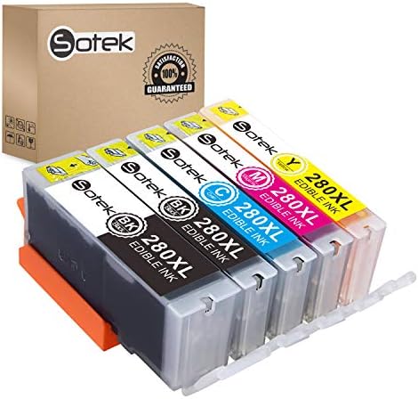 Sotek 280XL 281XL 280 281 XL Ink Cartridges, Work with PIXMATR7520 TR8520 TS6120 TS6220 TS8120 TS8220 TS9120 TS9520 TS9521C TS702 Printer (5 Pack, No Photo Blue)
