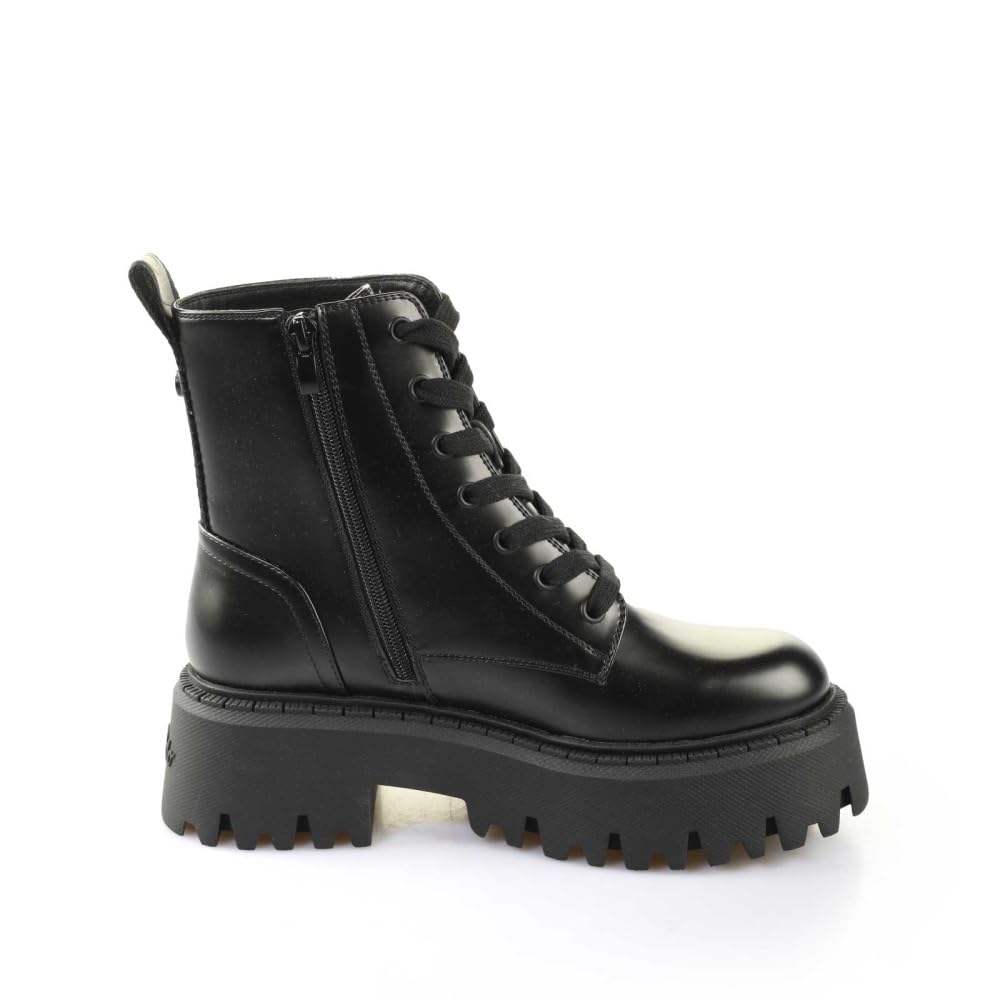 Buffalo Aspen Lace Up - Schwarz Kunstleder Weite Normal