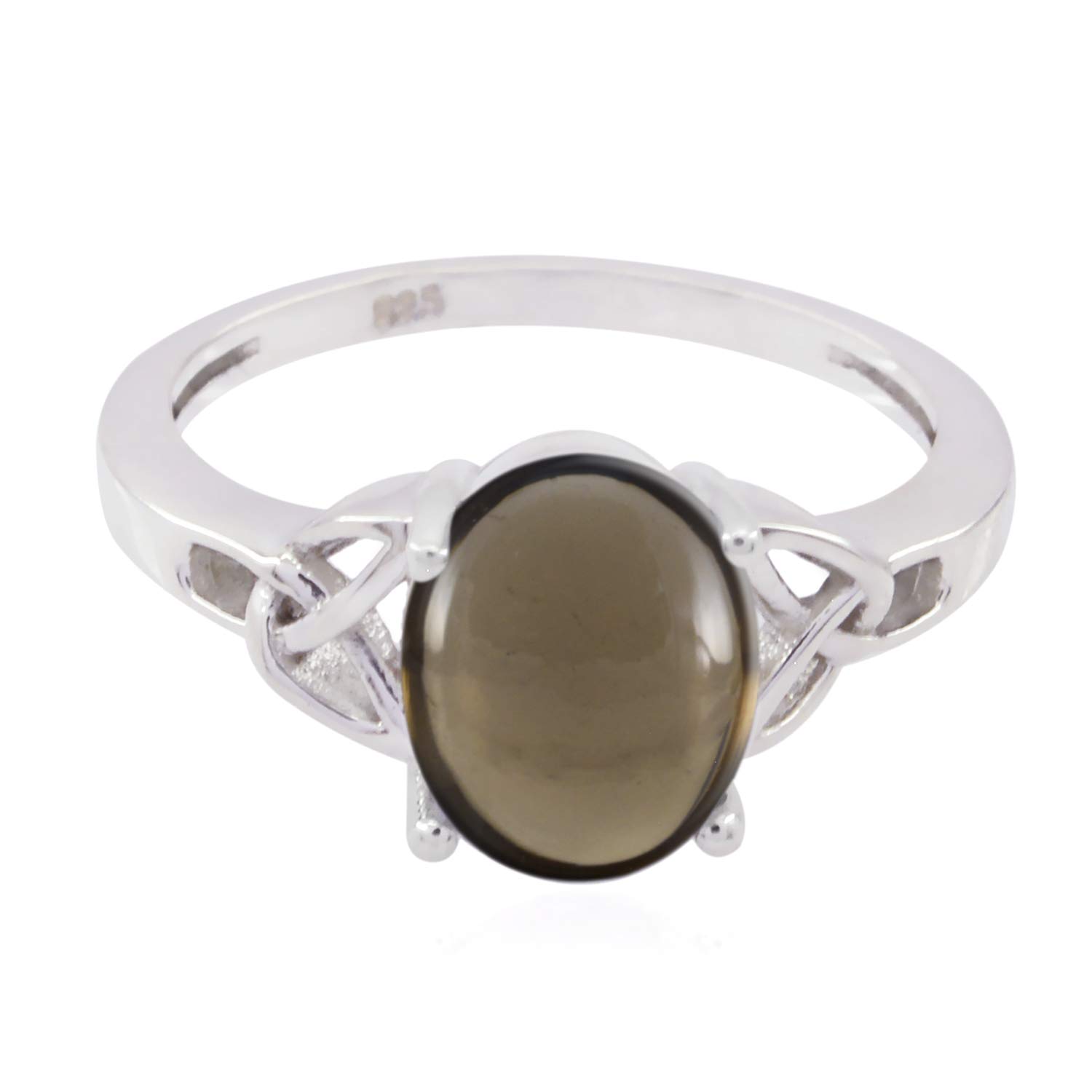 Real Gemstones Oval Cabochon Tiger Eye rings - Solid Silver Brown Tiger Eye Real Gemstones Ring - sexy jewelry gift for engagement fine rings UK sz L-Y