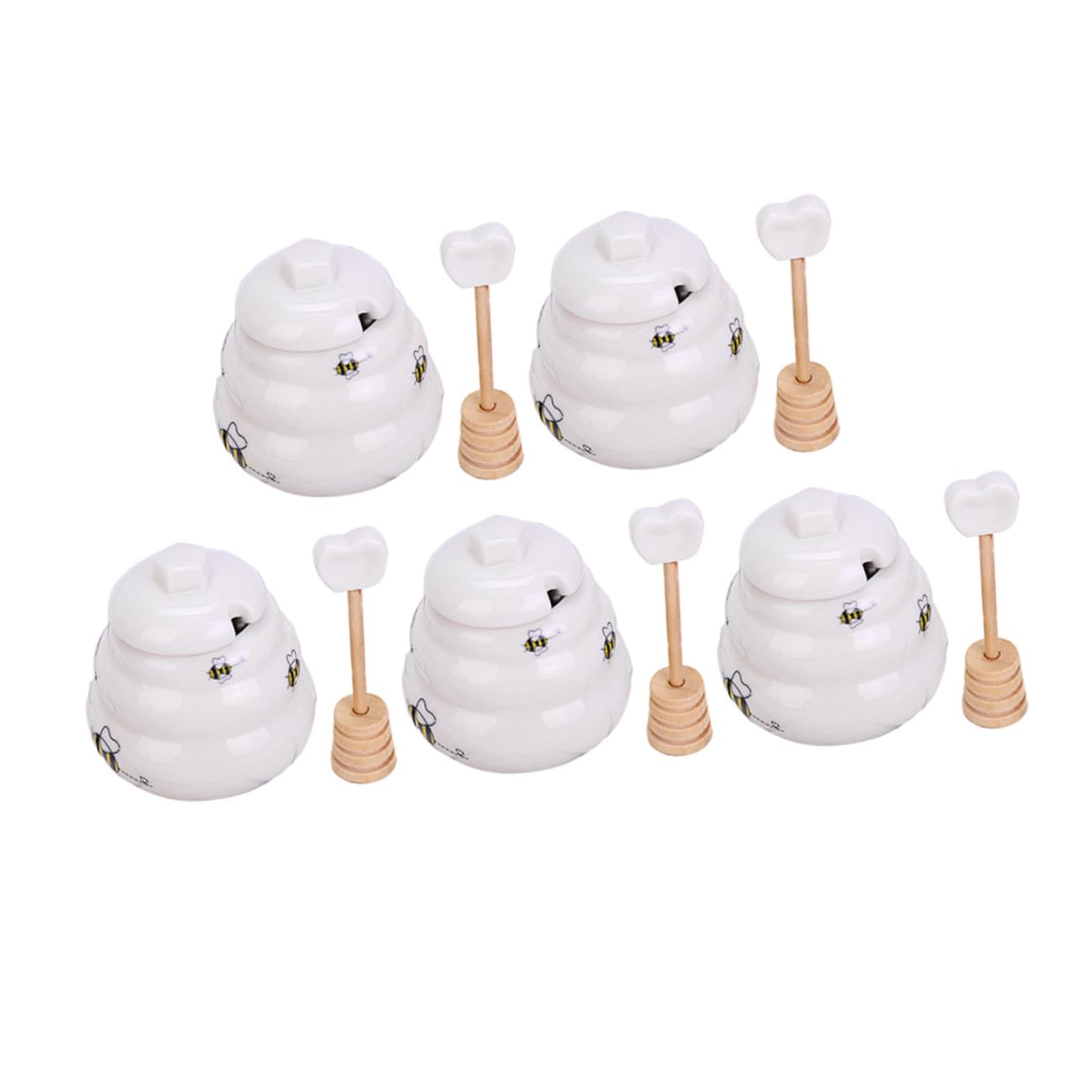 Ciieeo 3pcs Honey Jar Honey Pot Ceramic Jar