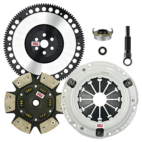 ClutchMaxPRO Performance Stage 3 Clutch Kit with Chromoly Flywheel Compatible with 1992-2000 Honda Civic 1.5L 1.6L 2001-2005 Civic 1.7L 1993-1995 Civic Del Sol D15 D16 D17 (CP08022HDCLSF-ST3)