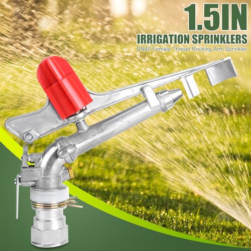 EVTSCAN 1.5in DN40 High Pressure Impact Rain Gun Sprinkler, with Dual Nozzle, Adjustable 360 Degree Automatic Rotating, for Covering Large Areas, Agriculture Field Crop Irrigation by EVTSCAN - Image 2