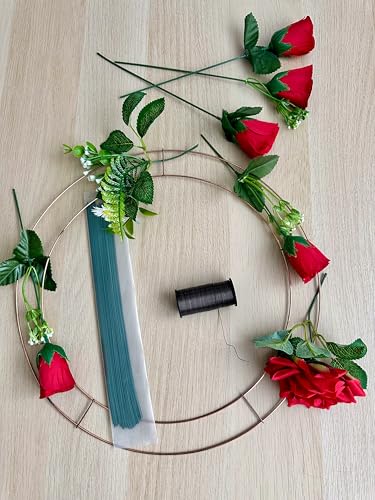 (20cm ) - Wreath Ring Kit -25cm x 20cm rings, 1x binding wire & 250g 20cm stubwire 240 wires approx