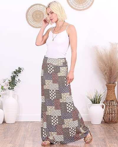 Image of Popana Long Maxi Skirt for Women, Flowy Long Skirts for Women | High Waisted Soft Trendy Rayon, Sundress Convertible Skirt, Long Length Bodycon Maxi Skirt, Petite and Plus Size