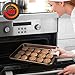 NutriChef NC2TRBK1 Nonstick Cookie Sheet Pan | 2pc Large and Medium Metal Baking Tray Professional Quality Kitchen | Non-Stick Bake Trays, Guaranteed NOT to Wrap-- PTFE/PFOA/APEO-Free approved, champagne gold, l :15.7’’ x 11.0’ - s: 13.4’’ x 9.6’