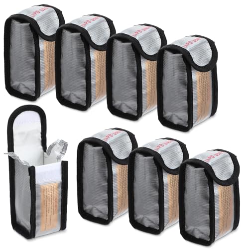 Aliceset 8 Pcs Lipo Battery Bag Lithium Battery Storage, Fireproof and Explosion Proof Bags Guard...