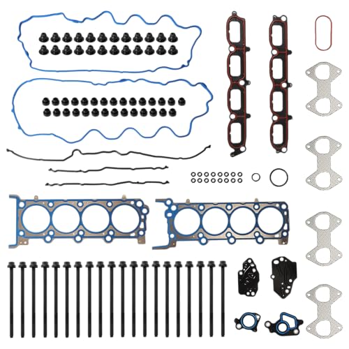 Image of Head Gasket with Bolts Set, 2004-2006 for Ford F150 F250 F350 Expedition, for Lincoln Navigator /Mark Lt, 5.4L 24V SOHC Vin Code V, 5 inch, HS26306PT-2, ES72798, HS26306PT(108pcs)