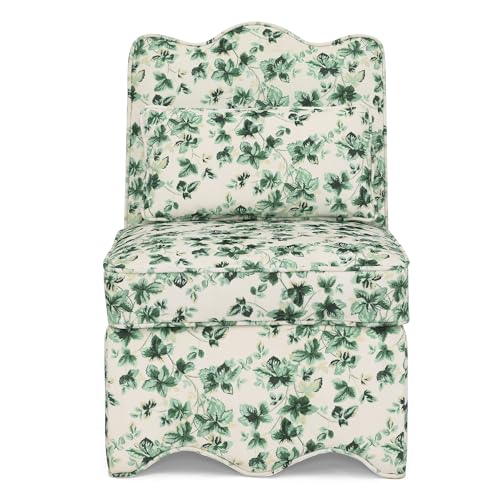 Sillón tapizado flannel verde sin brazos miniatura 3