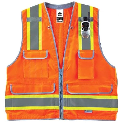 Ergodyne 21455 Glowear 8254Hdz Class 2 Heavy-Duty Surveyors Safety Vest ,Orange thumb #7