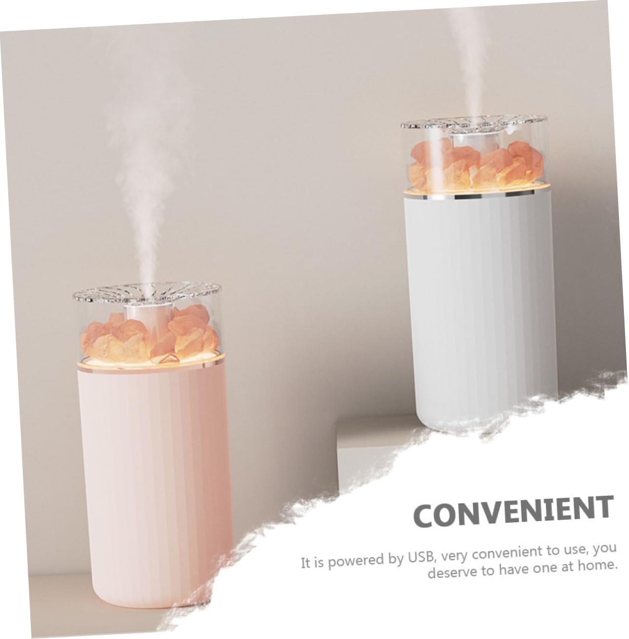 Difusor de Aire 1 Juego humidificador difusor de Aroma nebulizadores for el hogar humidificador de Aroma Interior Niebla Ajustable humidificadores de Gran Capacidad Sal Roca(Pink)