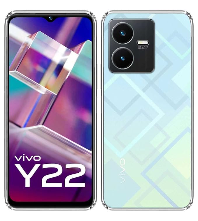 Image of COVERBLACK Soft Rubber Silicon Clear Back Cover Compatible Model for Vivo Y22 - Transparent
