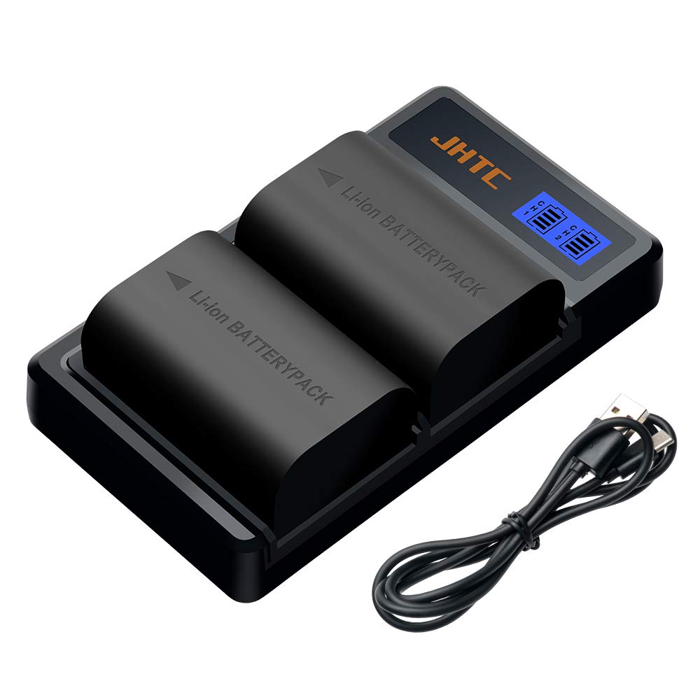 JHTC LP-E6 Rechargeable Battery Pack (2pack) and Dual USB LED Charger, Compatible with Canon LP-E6, LP-E6N and Canon EOS 7D, 7D Mark II,EOS 60D,EOS 60Da, EOS 70D, EOS 80D,EOS R,XC10,XC15
