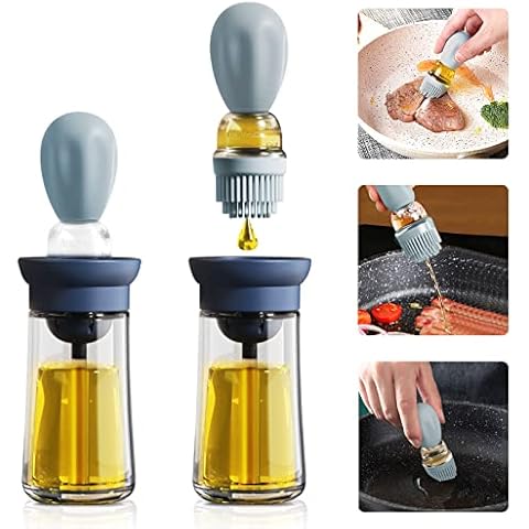 Beautyshow Oil Dispenser Bottle with Brush 2 in 1,Premium Olive Oil Bottle BPA-Free Oil Measuring Dispenser with Silicone Brush Oil Container for Home Kitchen Cooking Baking Outdoor Picnic BBQ Camping Cover