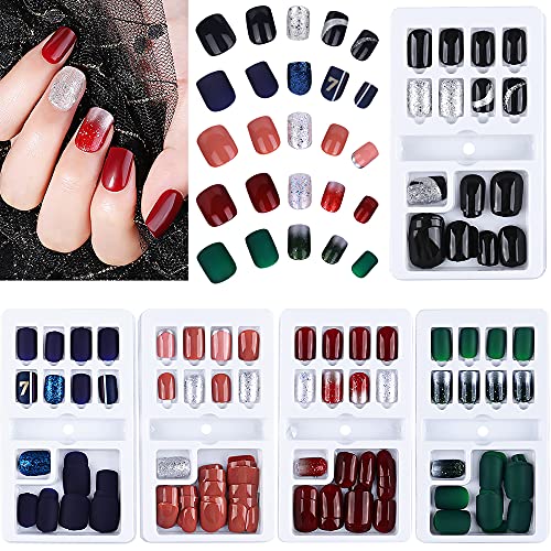 Falsche Nägel Set, 150 Stück Künstliche Fingernägel Selbstklebend Kunstnägel Falsche Nail Tips Fake Nail zum Aufkleben…