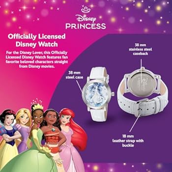 Disney Relógio de quartzo analógico vintage adulto, Prata