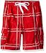 Kanu Surf Big Boys' Flex Plaid Swim Trunk, Red, Medium (10/12)