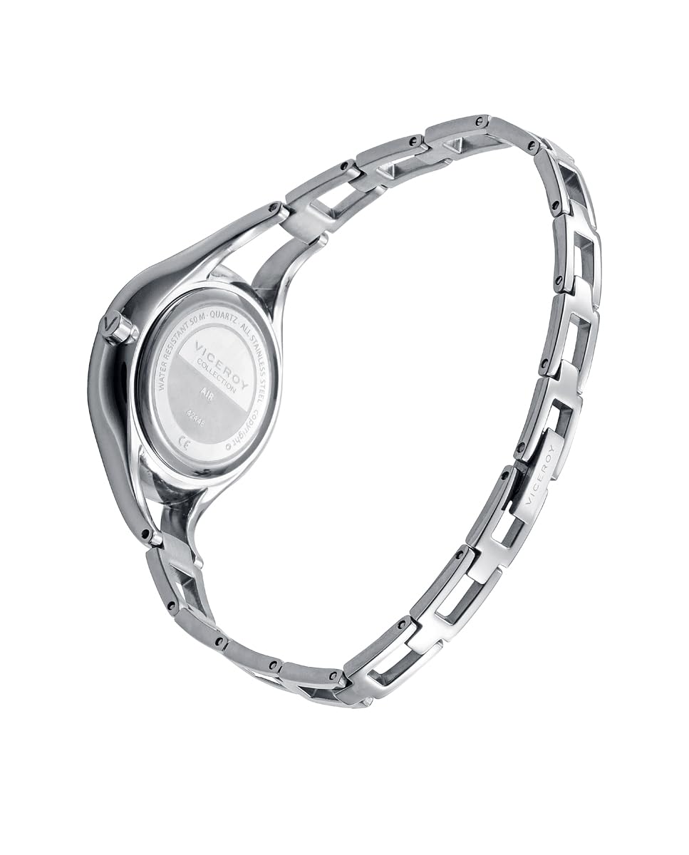 Viceroy Damenuhr Analog aus leichtem Edelstahl - 30 mm - Quarzwerk - Graues Zifferblatt - Wasserdicht 5 ATM - Schmales Armband - Air-Kollektion – 42448-17