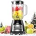 GDOR Blender for Kitchen, 1.5L Glass Jug Smoothie Blender with 700W Peak Power, 9 Functions with 5 Speeds for Smoothie,Milkshakes, Puree, Crush Ice, and Chop