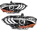 LSAILON LED DRL Headlight Assembly Fit For Ford For Mustang 2018-2023 Black Housing Clear Lens Amber Reflector Driver and Passenger Side FO2502369 JR3Z13008B