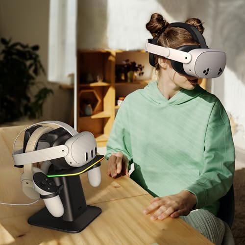 KIWI design Base de Carga para Accesorios Meta Quest 3S/Quest 3/Quest 2/Quest Pro, Acreditadas por Meta