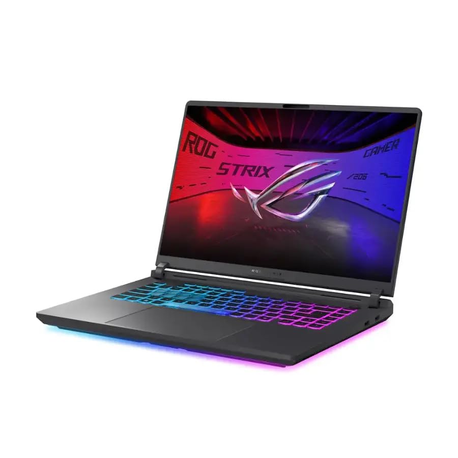 Image of ASUS 2025 ROG Strix G16 16 inch WUXGA 165Hz IPS Laptop 16-Core Intel Core i7-14650HX NVIDIA GeForce RTX 5060 64GB DDR5 4TB SSD USB-C WiFi BE RJ-45 BT Webcam HDMI2.1 RGB Backlit KB Windows 11 Home