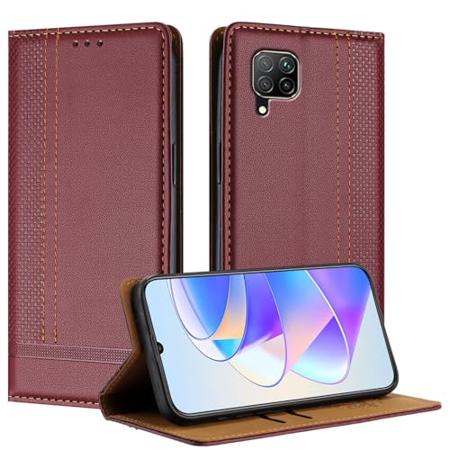 Étui portefeuille Huawei P40 lite 4G en cuir PU antichoc avec porte-cartes