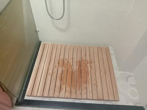 Miniatura 2 de Tapete de madera para ducha, antideslizante, para bañosaunapiscinajacuzzicaravana, al aire libre, 15.7 in19.7 in23.6 in27.6 in de ancho (tamaño