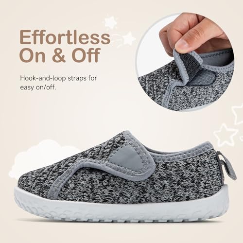 nerteo Toddler Boy Girl Sneakers Wide Toe Box Adjustable Barefoot Slip on Shoes Lightweight Walking Running Non-Slip Breathable Tennis Athletic School Gym Shoes4