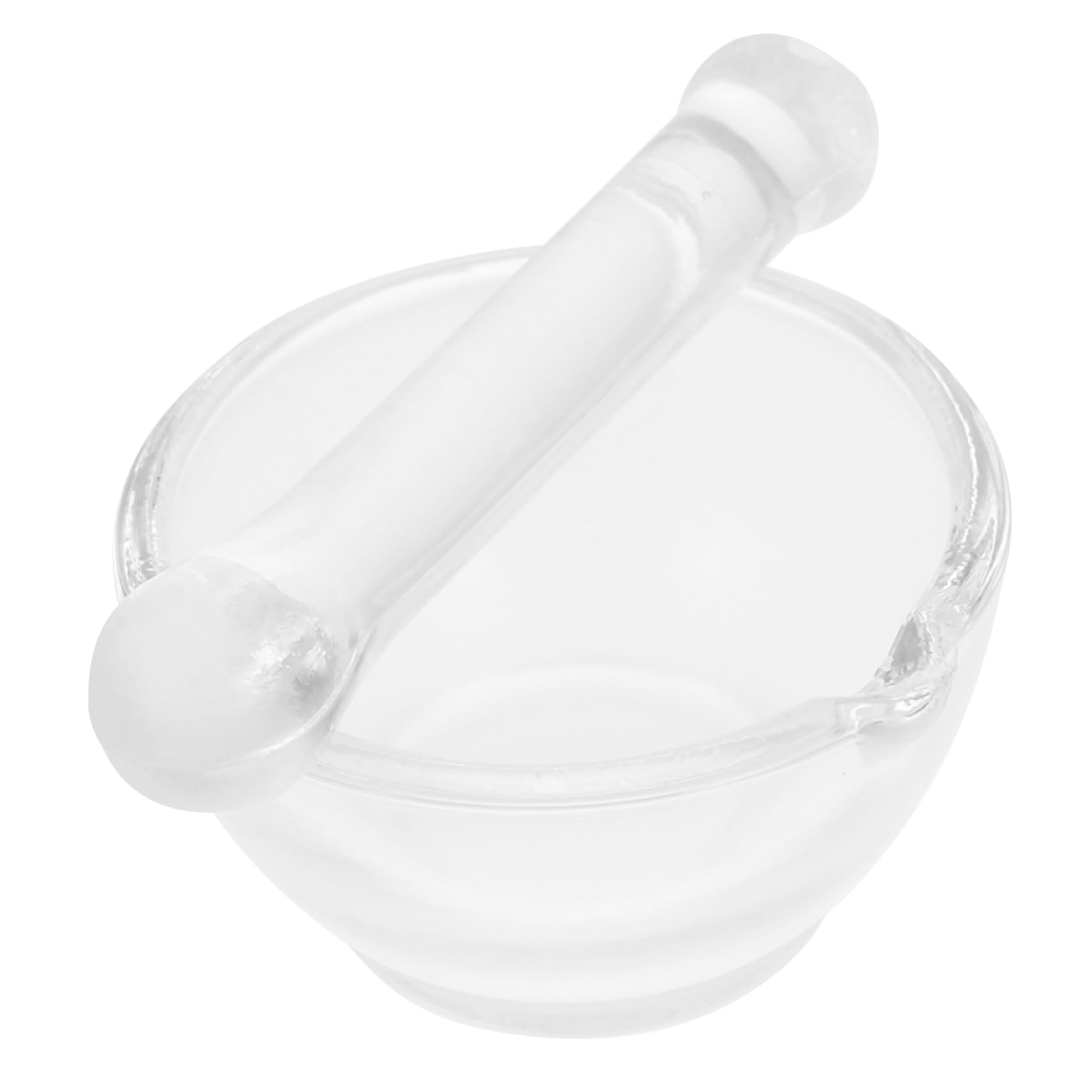 iplusmile 5juegos Mortero y Pilón De Vidrio Para Laboratorio Base Estable Para Experimentos Químicos y Cocina Fácil De Limpiar Material Resistente