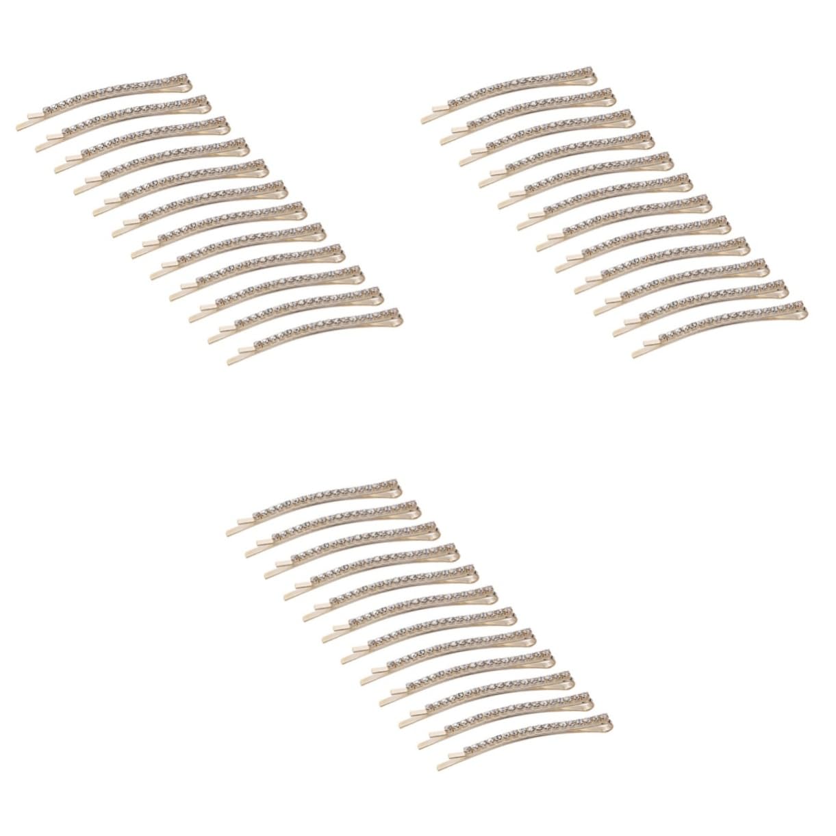 minkissy 36stücke Teiliges Haarspangen Goldene Einreihige Haarnadeln Für Frauen Hochzeits-haaraccessoires Glitzernde Haarklammern Für Besondere Anlässe Und Outfits