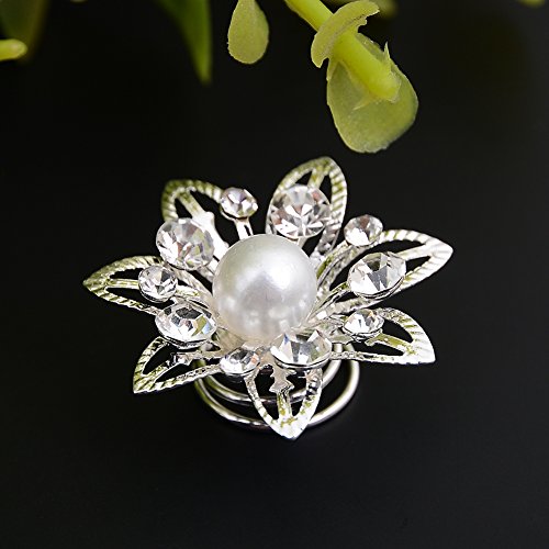 Yantu 10 Pcs Women Flower Hair Pin Crystal Hair Pins Swirl Hair Twists Coils Spirals Hair Pins Clip Hair Accessories #TOP3