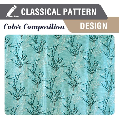 Image of Cortina Polyester 75% Blackout Curtains Set of 2 Floral Print | Grommet Eyelet Window Curtains for Living Room, Bedroom & Kids Room | Light Filtering Drapes for Privacy (Blue, 5 FT)